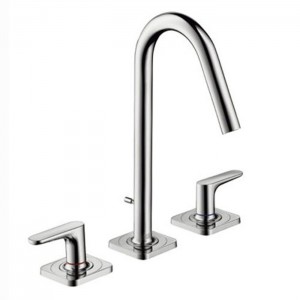 Axor Citterio M, Смеситель для раковины 160, на 3 отверстия, с рычаговыми рукоятками, розетками и коротким изливом, цвет: хром