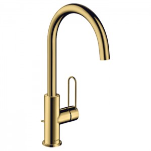 Axor Uno Смеситель для раковины 240, на 1 отв., высокий, цвет: полированное золото