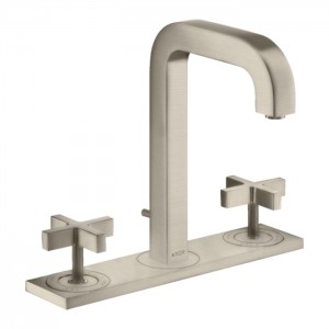 Axor Citterio Смеситель для раковины 170, на 3 отв., с панелью, с донным клапаном, цвет: шлифованный никель