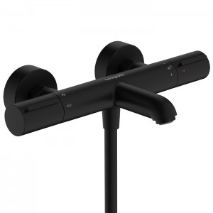 Hansgrohe Ecostat Смеситель для ванны, термостатический, настенный, с изливом: 18.8см., цвет: черный матовый Hansgrohe Ecostat Смеситель для ванны, термостатический, настенный, с изливом: 18.8см., цвет: черный матовый