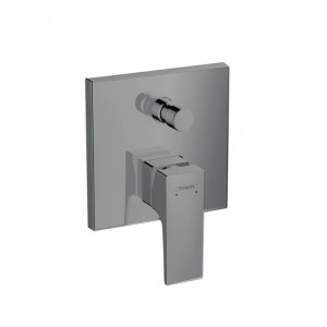 Hansgrohe Metropol Встраиваемый смеситель для ванны с переключателем, внешняя часть, цвет: шлифованный черный хром Hansgrohe Metropol Встраиваемый смеситель для ванны с переключателем, внешняя часть, цвет: шлифованный черный хром