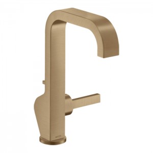 Axor Citterio Смеситель для раковины 190, на 1 отв., с высоким изливом, с донным клапаном, цвет: шлифованная бронза