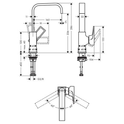 Hansgrohe Metropol Смеситель для раковины, однорычажный, на 1 отв., излив: 16,5см., цвет: хром