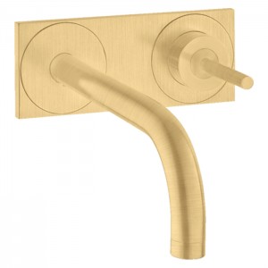 Axor Uno² Смеситель для раковины, встраиваемый, излив: 16.5см., с панелью, цвет: шлифованное золото