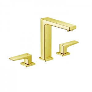 Hansgrohe Metropol Смеситель для раковины 160, на 3 отв, с донным клапаном, излив 152мм, цвет: золото Hansgrohe Metropol Смеситель для раковины 160, на 3 отв, с донным клапаном, излив 152мм, цвет: золото