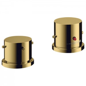 Axor Starck Смеситель на борт ванны, на 2 отв., термостатический, цвет: полированное золото