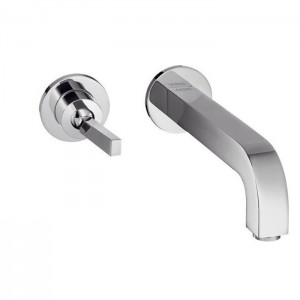 Axor Citterio, Смеситель для раковины,однорычажный, с розетками иизливом 165 мм, настенный монтаж,СМ, внешняя часть, цвет: хром