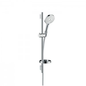 Hansgrohe Raindance Select S Душевой набор: штанга 65см., ручной душ 120, 3jet (Rain, RainAir, WhirlAir), мыльница, шланг, цвет: белый/хром Hansgrohe Raindance Select S Душевой набор: штанга 65см., ручной душ 120, 3jet (Rain, RainAir, WhirlAir), мыльница, шланг, цвет: белый/хром