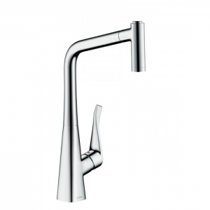 Hansgrohe Metris Смеситель для кухни на 1 отв, поворотный и выдвижной излив 2jet, цвет: хром Hansgrohe Metris Смеситель для кухни на 1 отв, поворотный и выдвижной излив 2jet, цвет: хром