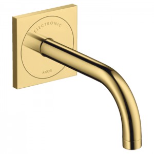 Axor Uno² Смеситель для раковины, встраиваемый, электронный, излив: 16.5см., цвет: полированное золото