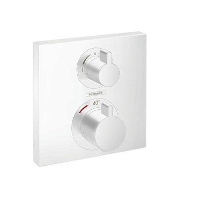 Hansgrohe Ecostat Square Термостат для душа, 2 источника, внешняя часть, цвет: белый матовый