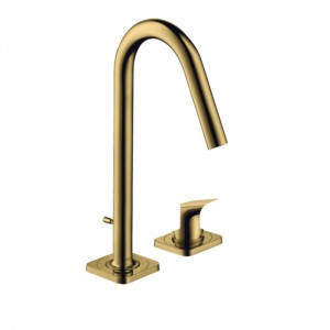 Axor Citterio M Смеситель для раковины, на 2 отв., с донным клапаном, цвет: полированное золото