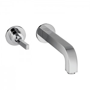 Axor Citterio Встраиваемый смеситель для раковины, на 2 отв., с розеткой, излив: 225мм, с донным клапаном, внешняя часть, цвет: хром