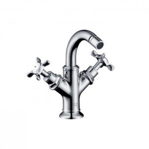 Axor Montreux, Смеситель для биде, с двумярукоятками, с донным клапаном, цвет: хром